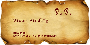 Vider Virág névjegykártya